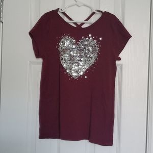 Short-sleeve sequined shirt